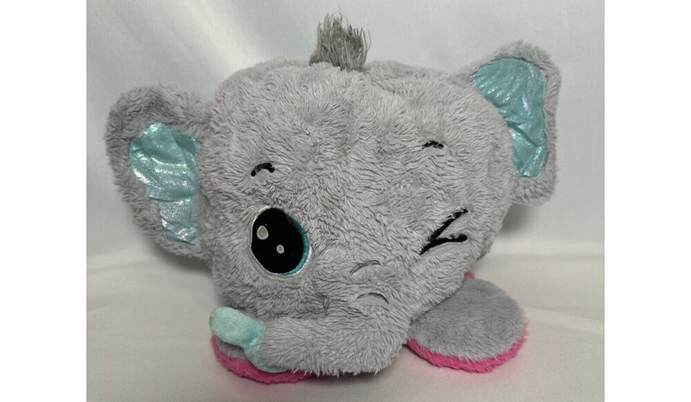 Walgreens Elephant Pink Plush Hug Me Stuffed Reversible Animal Gray/Pink 8”